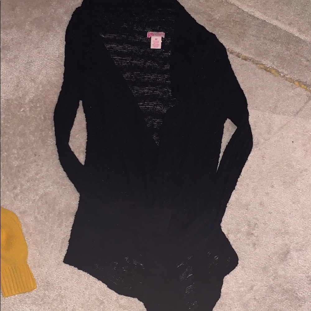 Black cardigan.